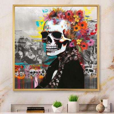 Graffitied Skull II sur impression sur toile