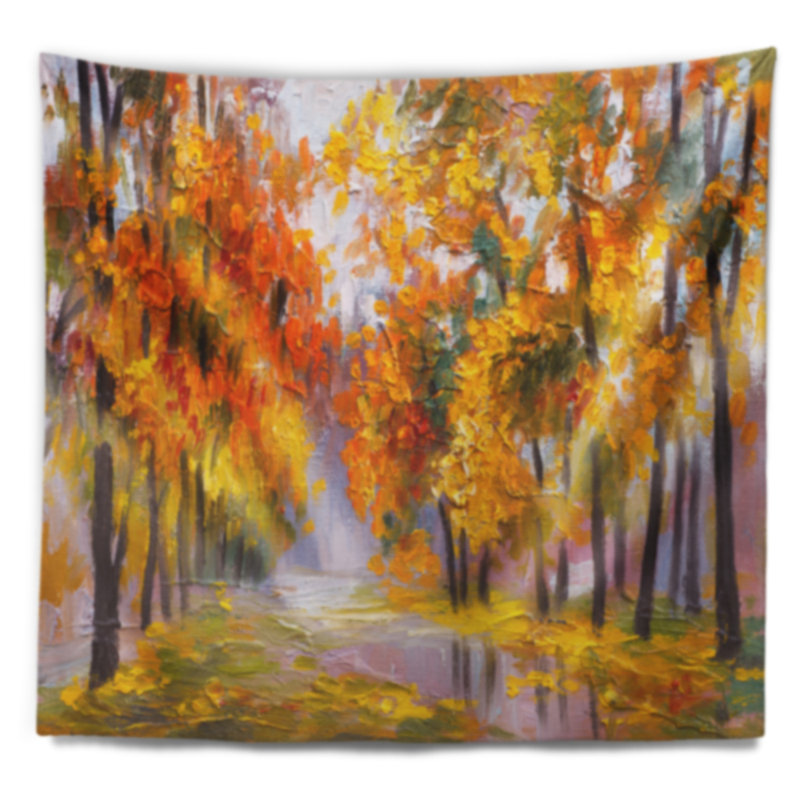 Paysage plein de tapisserie de feuilles tombées, H 32 po x l 39 po