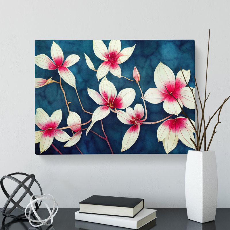 Ethereal Watercolour Flowers - Wrapped Canvas, 35cm H x 50cm W x 3cm D