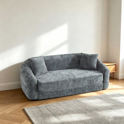 Canapé compressé dans une boîte, canapé convertible en chenille avec mousse haute densité, méridienne moderne peu encombrante, aucun assemblage requis