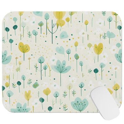 Floral Delicate Flowers I Cottage Gaming Cute Office Laptop Desk Pad Gift Mat Square Rectangle Non-Slip Mousepad