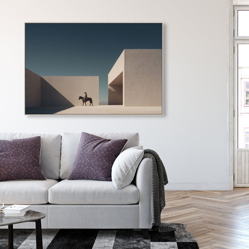 Lone Equestrian II Canvas Animals Print by Oliver Gal, Black Frame, 15 x 10, 25"H x 37"W, Silver Floater Frame