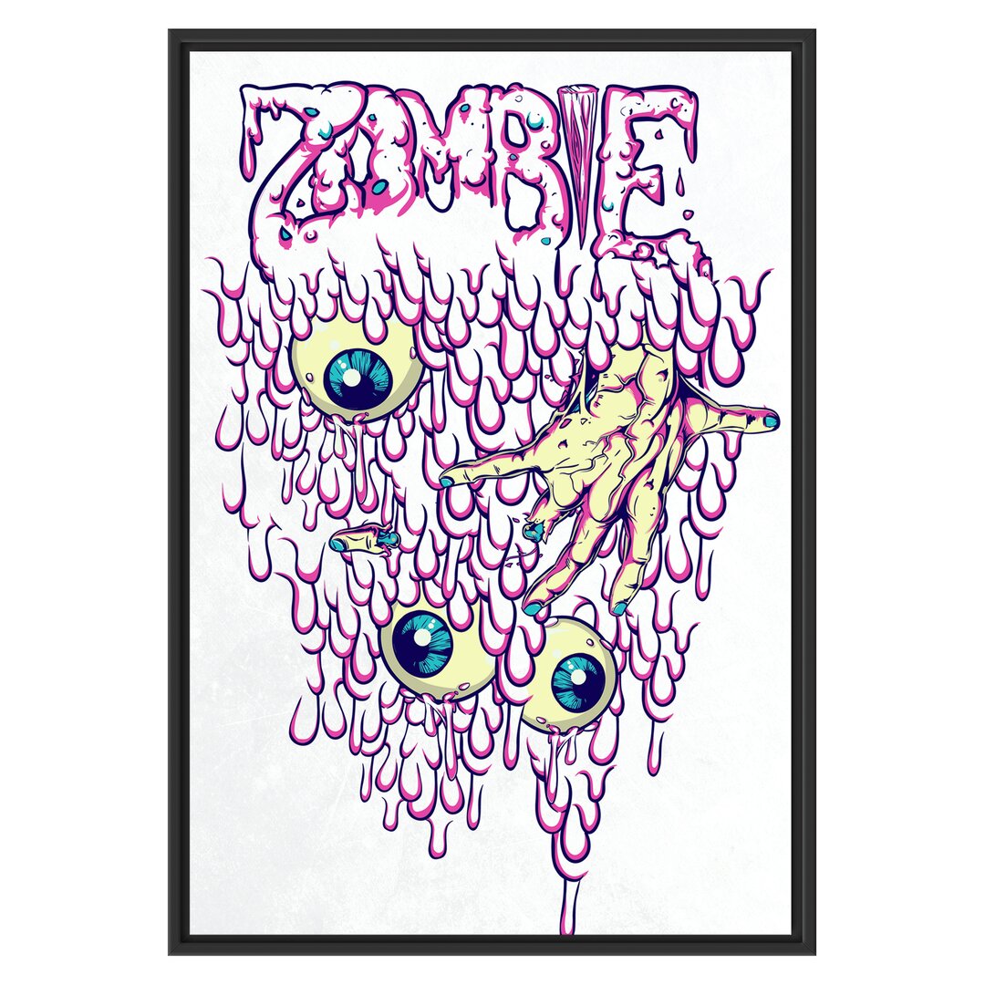 Gerahmtes Wandbild Zombie-Eyes white