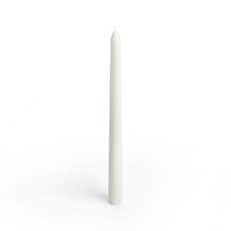 Ensemble de 12 chandelles coniques non parfumées 12 pièces, H 12 po, Blanc