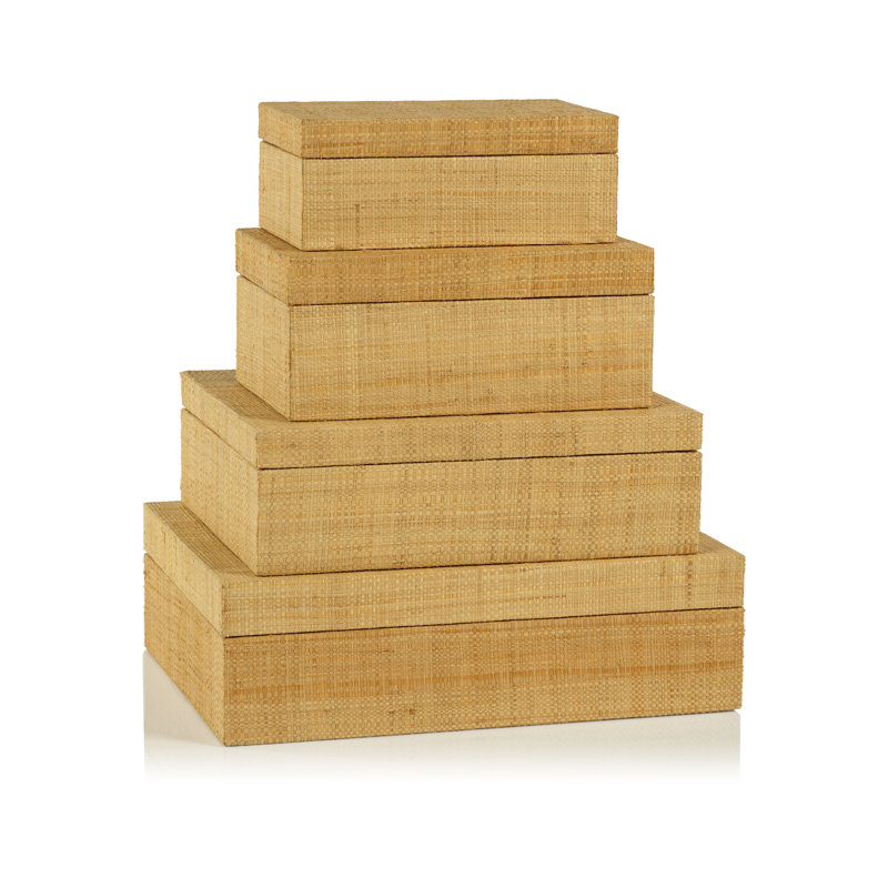 Boîte décorative Natural Grasscloth, H 4 po x l 11 po x P 9 po