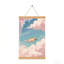 Nuage, saut de nuage, art mural volute suspendu, cintre en bois intégré, 16 x 24