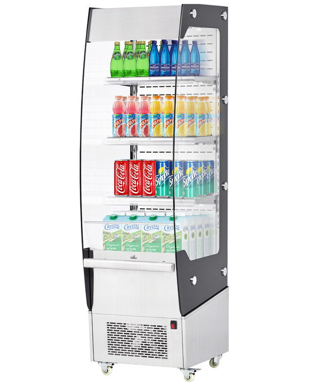 7.8 Cu. Ft. Freestanding Open Merchandiser Refrigerator with LED Display & Defrost Function