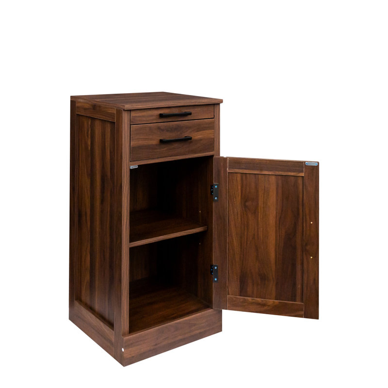 Armoire de bar à vin de couleur brun noyer avec huche, armoire de buffet pour la salle à manger, armoire de rangement avec tiroir et armoire