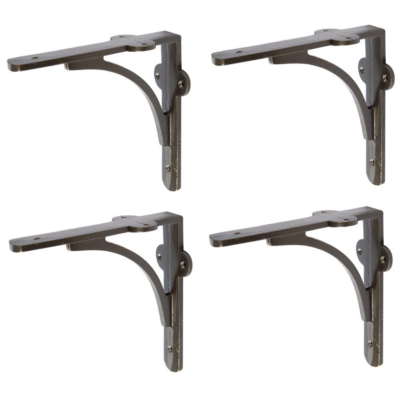 Hammer & Tongs - Curved Iron Shelf Bracket - D150mm - Raw