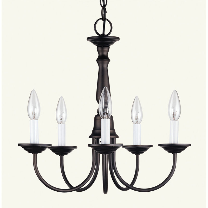 Lustre style chandelier 5 lumières Cloverfield, Noir