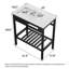 Lavabo de salle de bain console rectangulaire 32 "avec pieds 18"