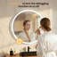 Wall-Mounted Round LED Anti-Fog Bathroom Mirror, Adjustable Brightness and Colour Temperature Vanity Mirror-577927874