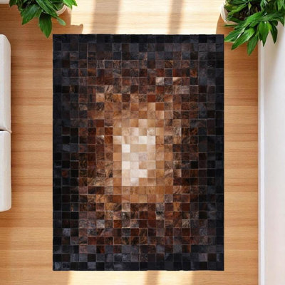 Tapis à motif de peau de vache de grande superficie, 8,83 po x 12 pi