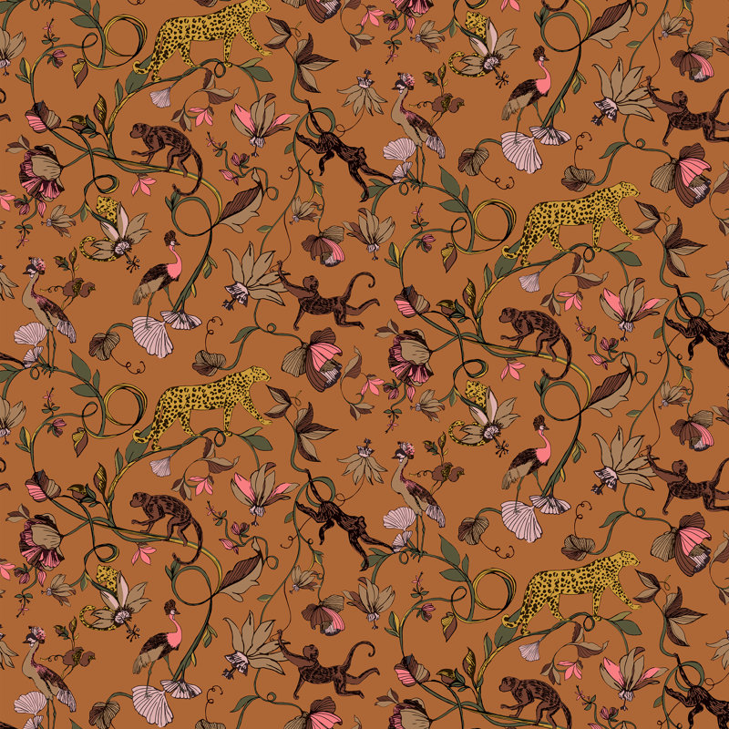 10m L x 52cm W Matte Wallpaper Roll, Sienna