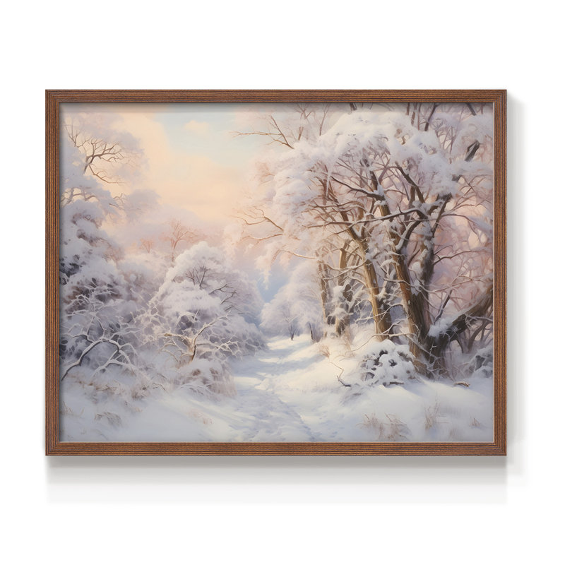Paysages rétro-DCC-XXIV - impression encadrée - réaménageable, H 11 po x l 14 po, Noyer