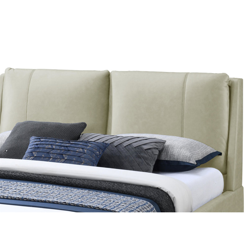 Upholstered Tan King Bed