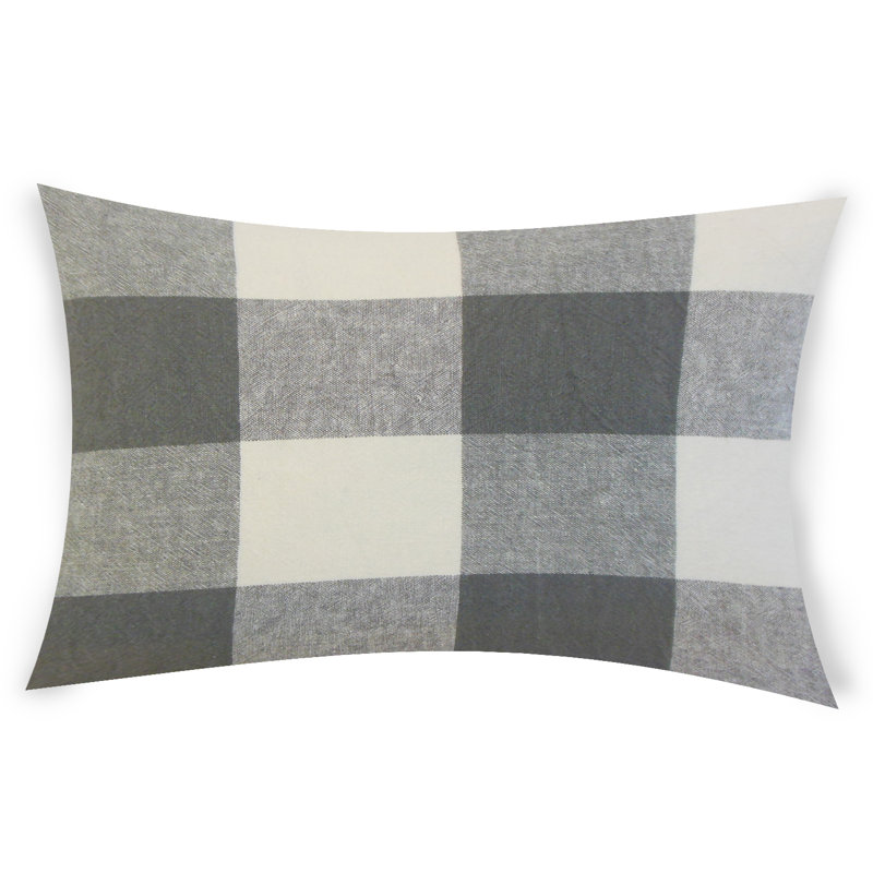  Housse et insert rectangulaires en lin, Gris, 12 po x 18 po