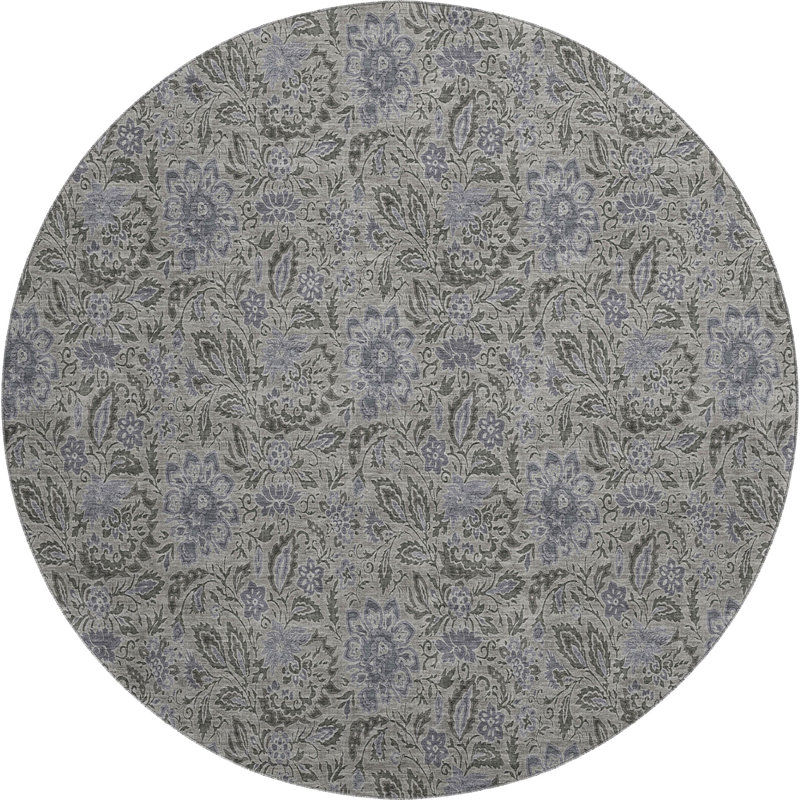 Premium Machine Washable Suellen Khaki Rug, Round 8' x 8'