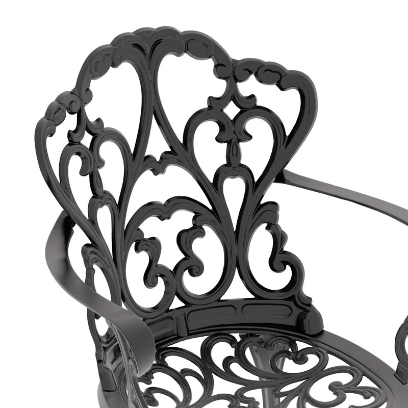 Ensemble de mobilier de patio moderne en aluminium coulé 5 pièces avec coussins