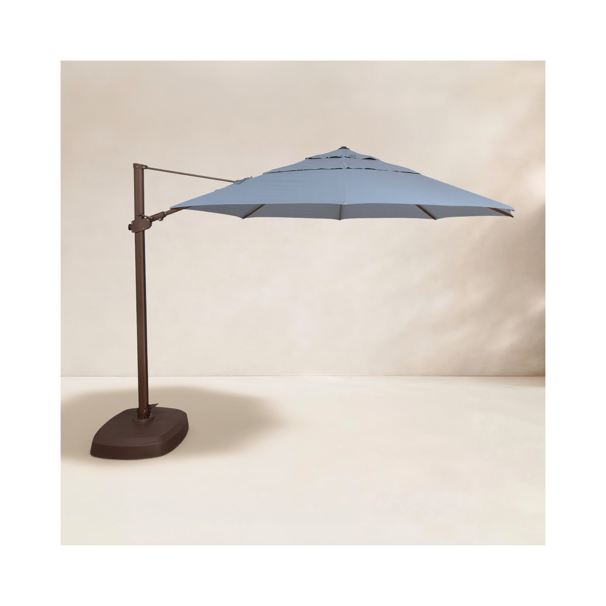 12.3' Cantilever Sunbrella® Umbrella, Bronze, Taupe Canvas