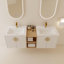 Meuble-lavabo à fermeture en douceur de 60 pouces avec lavabo et petites tablettes de rangement-246925891