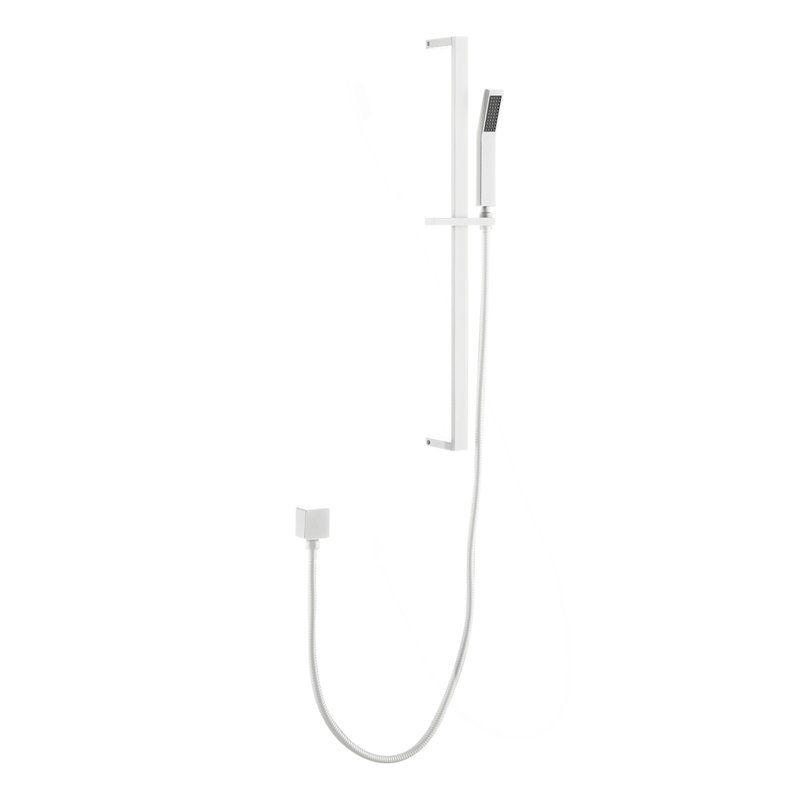 Douche à main avec barre coulissante de 28 po et boyau d'arrosage de 59 po, Blanc