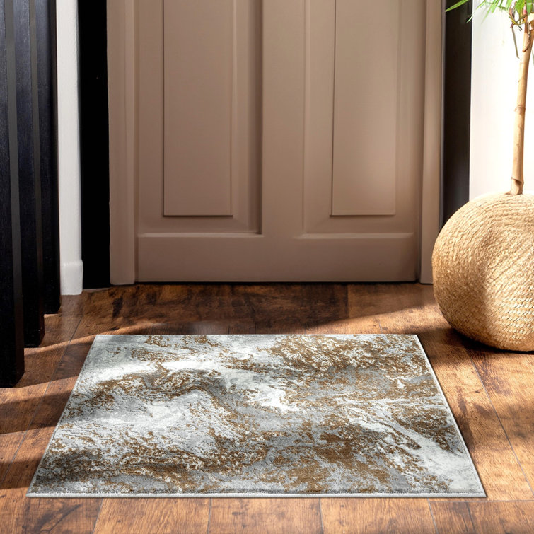 Tapis abstrait gris Trisco