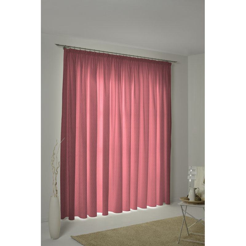 Uni Collection 100% Cotton Room Darkening Curtain Single Panel, Dark red, 142cm wide x 295cm high