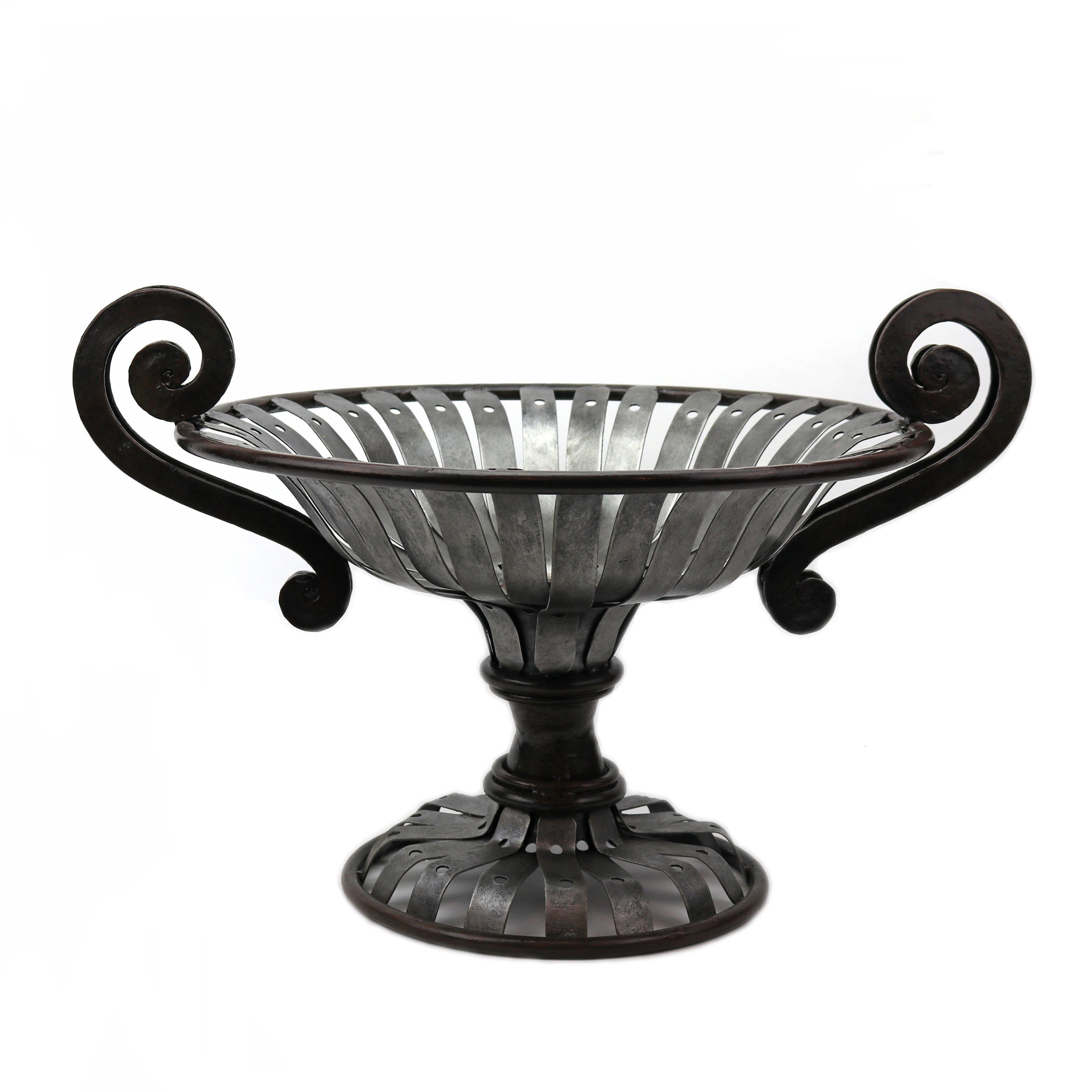 Murano Art Collection Victorian Garden Wrought Iron Centerpiece Bowl