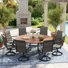 8-Person Patio Dining Set with 60" Round Dining Table and 8 Swivel PVC-coated polyester Chairs