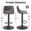 Ensemble de 2 tabourets de bar réglables de style Mid-Century pivotant avec dossier et cuir synthétique pour îlot de cuisine-1332240952