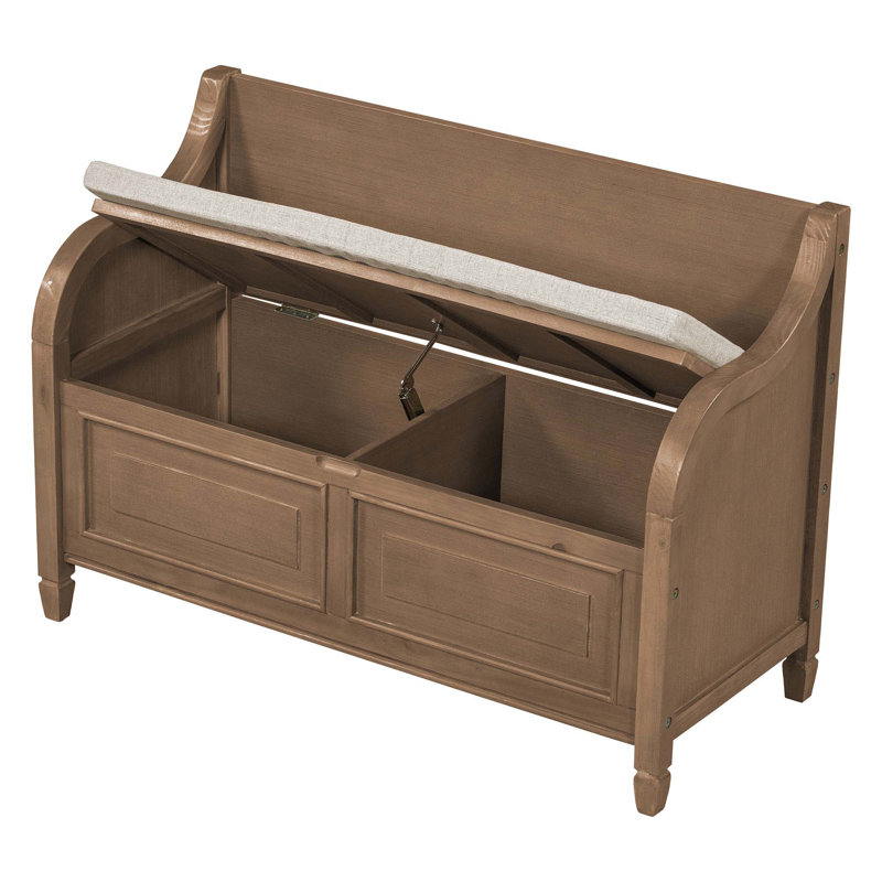 Marylea Upholstered Storage Bench, Brown