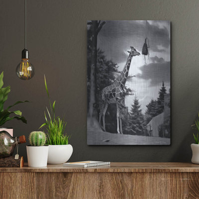  'Giraffe's Lunch' by Dante Plata Metal Wall Art