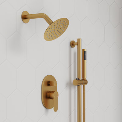 Pressure‑Balanced Shower System, 10" Rainfall Dual  Showerheads with Handheld Shower