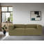 Élégant canapé 2 places, revêtement en lin vert, 84,3 po x 25,9 po x 41,3 po | Cadre 100% charme, 32 sièges en mousse | Pieds en plastique durable, parfaits pour le salon et les espaces confortables, design moderne et confortable-946054838