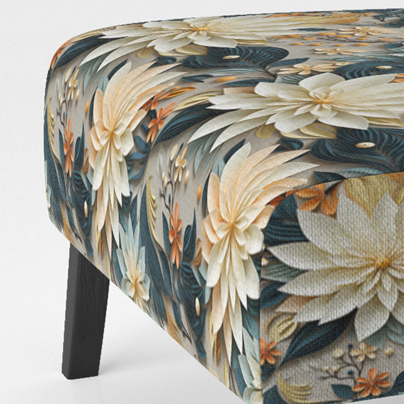 Rustic Victorian Brocade Victorian Motif - Chaise d'appoint de chalet rembourrée à motif floral