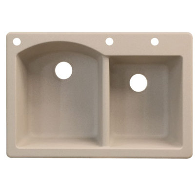 Aversa 33'' L Drop-In Double Bowl Granite Kitchen Sink