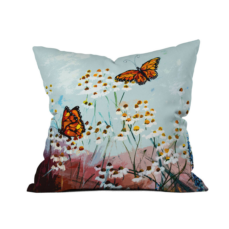 Coussin extérieur Butterflies in Chamomile I