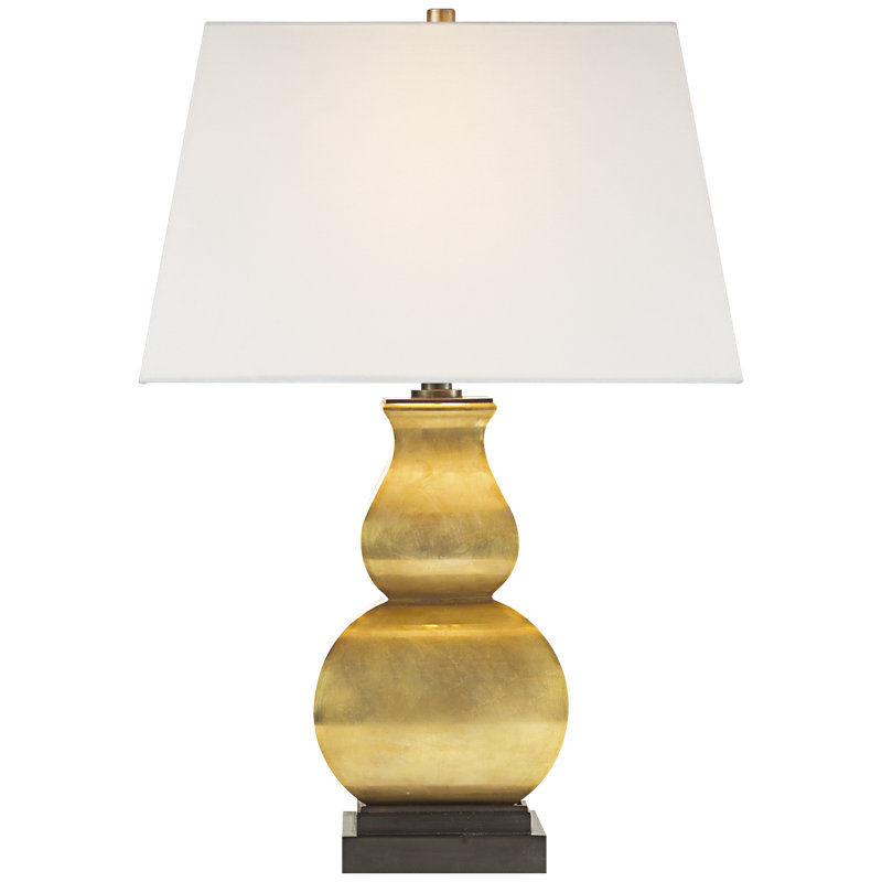 Chapman & Myers Fang Gourd Table Lamp, Antique-Burnished Brass, Fabric