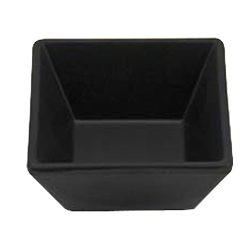 Elite Global Solutions Zen Square Melamine 6 Piece Ramekin / Soufflé Dish Bakeware Set, Black, 1.5" H x 3" W x 3" D
