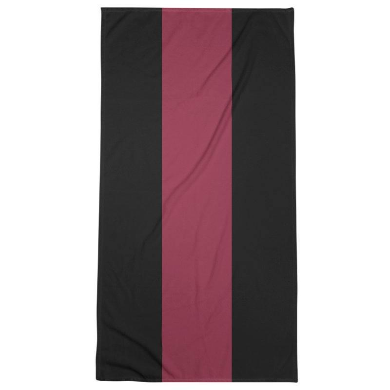 Bath Towel, Black/Magenta Red