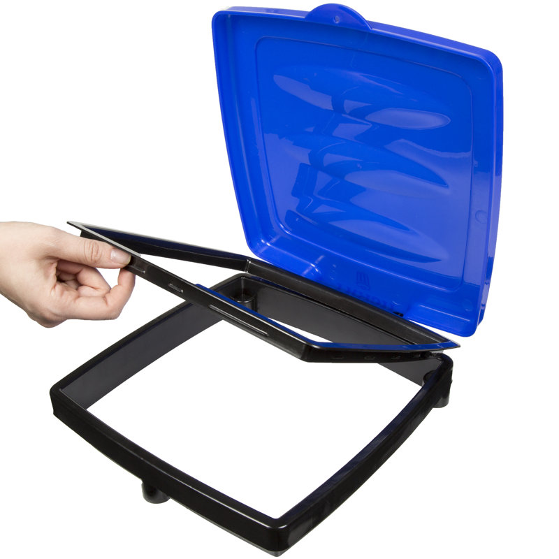 Wakeman Portable Trash Bin - Collapsible Garbage Holder for Parties and Camping - Indoor/Outdoor Use, Blue