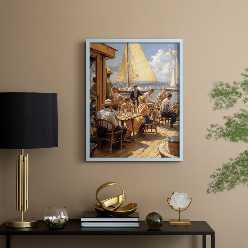 NAUTICAL Series DCxxxxi, reproduction encadrée - bois massif, H 21 po x l 17 po, Bleu