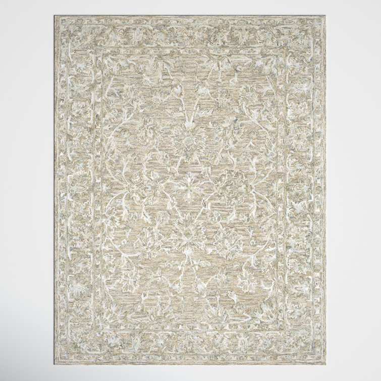 Cait Floral Handmade Tufted Tan Area Rug