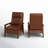 Branstetter 28.5" Wide Mid-Century Modern Faux Leather Recliner with Solid Wood Frame (Set of 2)-94559858