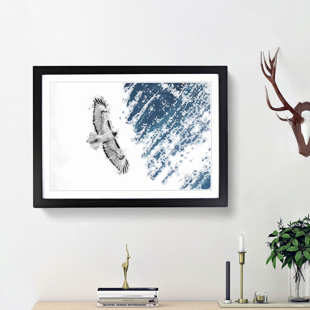 Buzzard Bird in Abstract - Picture Frame Graphic Art Print