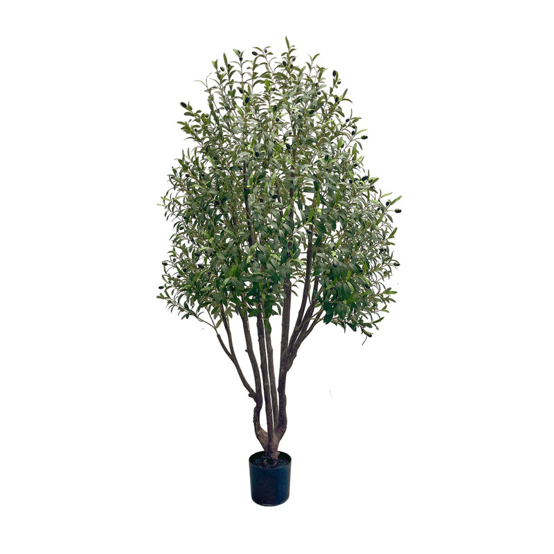 Olive artificielle 48 "- olivier réaliste avec tronc naturel et feuillage vert luxuriant, H 48 po x l 24 po x P 24 po