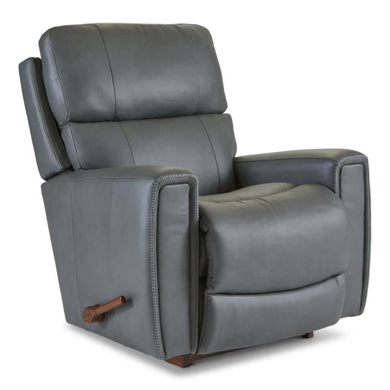 Fauteuil inclinable berçant en cuir Apollo, Similicuir gris foncé, Manuel