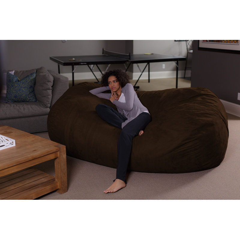 Méridienne de canapé à billes - Canapés moelleux de 7 pi avec housse en microsuède super doux - Chaises longues rembourrées en mousse à mémoire de forme XXL pour enfants, adultes et couples - Mobilier de fauteuil à billes géant en plusieurs coul