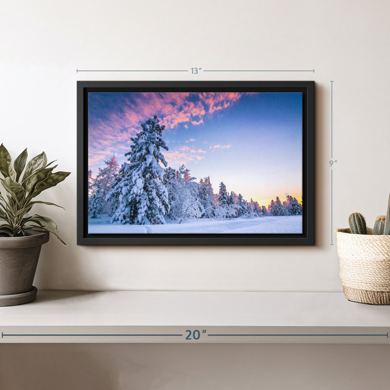 «Pink Sunset At Winter», reproduction sur toile, H 9 po x l 13 po